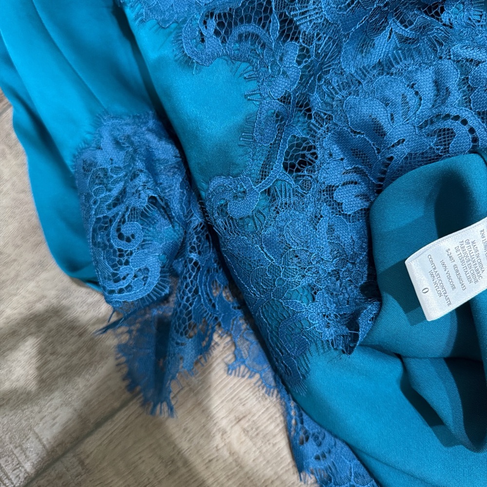 A.L.C. Alessia Asymmetrical Lace Dress in Bright Flourite - Picture 8 of 8